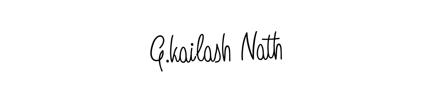 The best way (Angelique-Rose-font-FFP) to make a short signature is to pick only two or three words in your name. The name G.kailash Nath include a total of six letters. For converting this name. G.kailash Nath signature style 5 images and pictures png