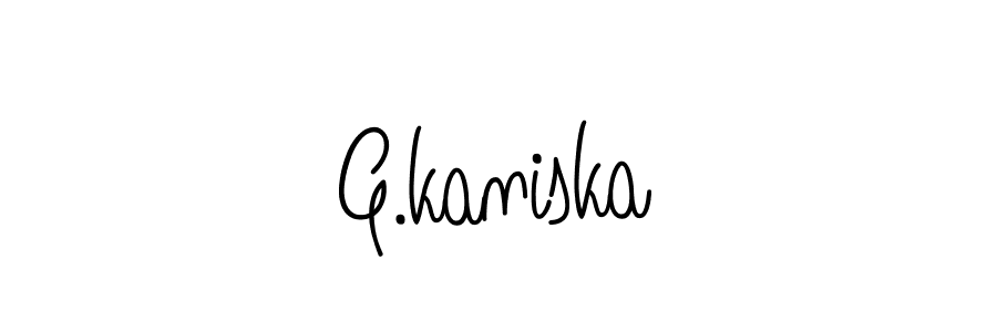 The best way (Angelique-Rose-font-FFP) to make a short signature is to pick only two or three words in your name. The name G.kaniska include a total of six letters. For converting this name. G.kaniska signature style 5 images and pictures png