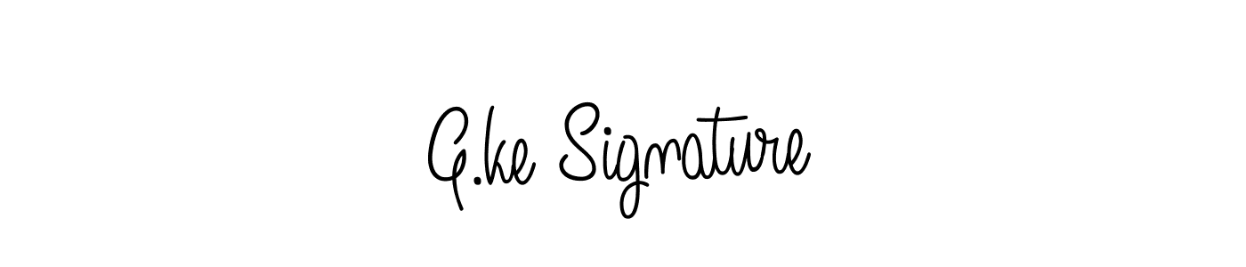 Make a beautiful signature design for name G.ke Signature. With this signature (Angelique-Rose-font-FFP) style, you can create a handwritten signature for free. G.ke Signature signature style 5 images and pictures png