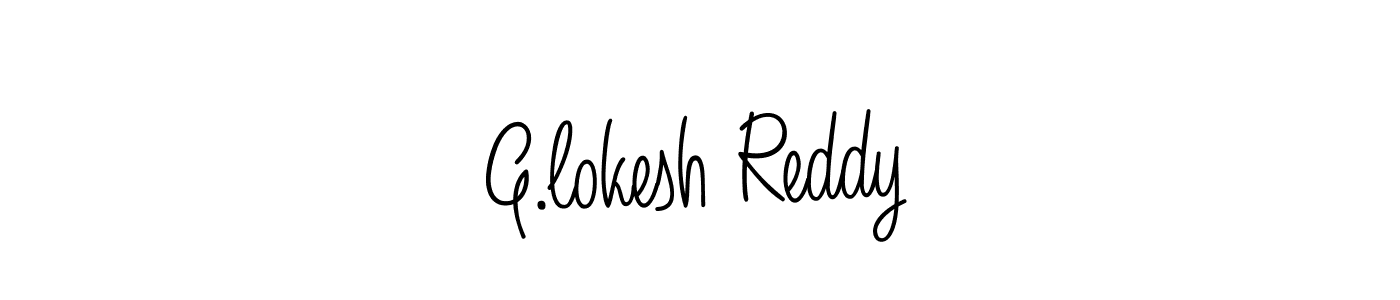 Make a beautiful signature design for name G.lokesh Reddy. With this signature (Angelique-Rose-font-FFP) style, you can create a handwritten signature for free. G.lokesh Reddy signature style 5 images and pictures png