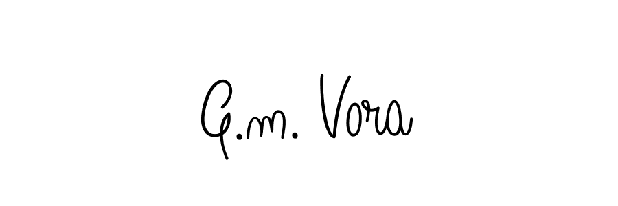 Design your own signature with our free online signature maker. With this signature software, you can create a handwritten (Angelique-Rose-font-FFP) signature for name G.m. Vora. G.m. Vora signature style 5 images and pictures png