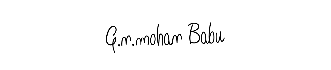 How to make G.n.mohan Babu name signature. Use Angelique-Rose-font-FFP style for creating short signs online. This is the latest handwritten sign. G.n.mohan Babu signature style 5 images and pictures png