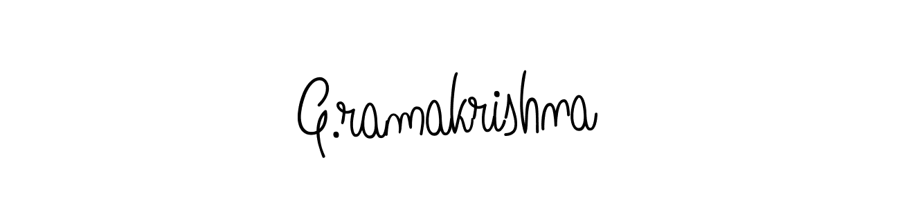 You should practise on your own different ways (Angelique-Rose-font-FFP) to write your name (G.ramakrishna) in signature. don't let someone else do it for you. G.ramakrishna signature style 5 images and pictures png