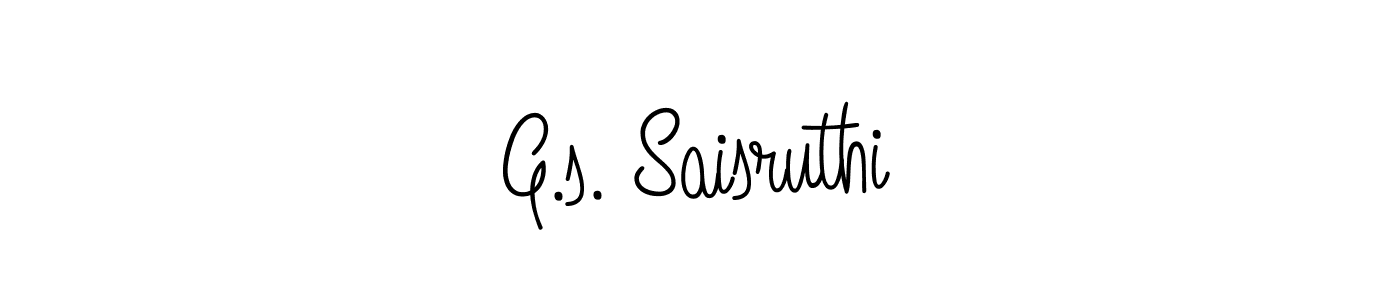 if you are searching for the best signature style for your name G.s. Saisruthi. so please give up your signature search. here we have designed multiple signature styles  using Angelique-Rose-font-FFP. G.s. Saisruthi signature style 5 images and pictures png