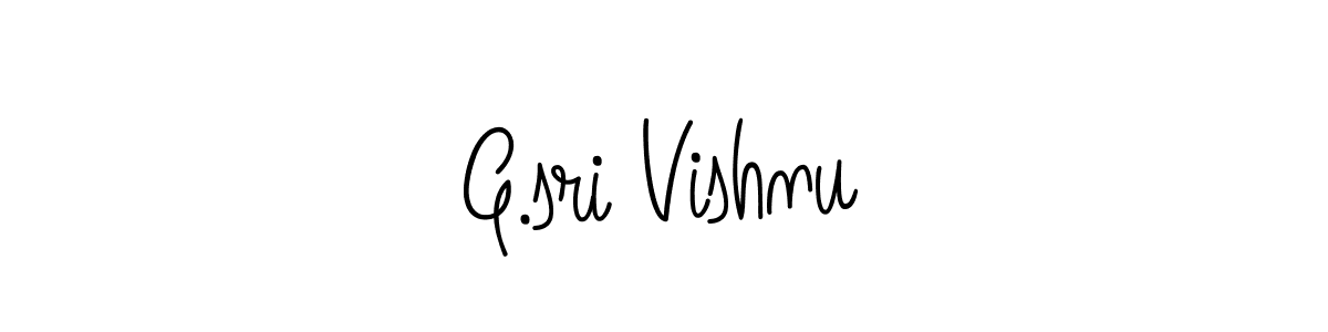 The best way (Angelique-Rose-font-FFP) to make a short signature is to pick only two or three words in your name. The name G.sri Vishnu include a total of six letters. For converting this name. G.sri Vishnu signature style 5 images and pictures png