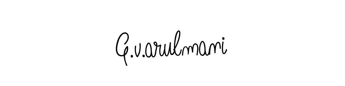 Use a signature maker to create a handwritten signature online. With this signature software, you can design (Angelique-Rose-font-FFP) your own signature for name G.v.arulmani. G.v.arulmani signature style 5 images and pictures png