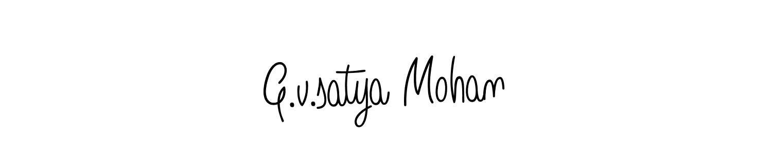 The best way (Angelique-Rose-font-FFP) to make a short signature is to pick only two or three words in your name. The name G.v.satya Mohan include a total of six letters. For converting this name. G.v.satya Mohan signature style 5 images and pictures png