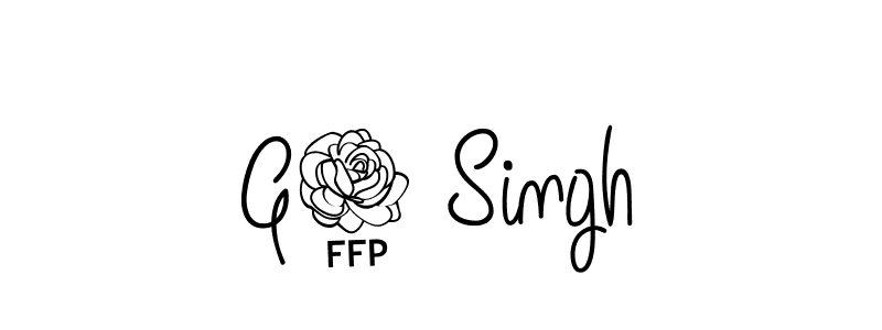 The best way (Angelique-Rose-font-FFP) to make a short signature is to pick only two or three words in your name. The name G1 Singh include a total of six letters. For converting this name. G1 Singh signature style 5 images and pictures png