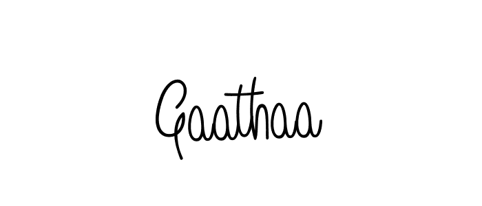 Use a signature maker to create a handwritten signature online. With this signature software, you can design (Angelique-Rose-font-FFP) your own signature for name Gaathaa. Gaathaa signature style 5 images and pictures png