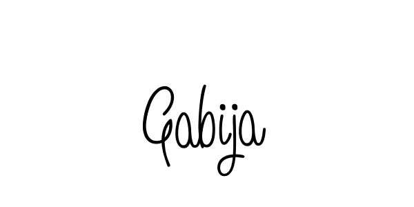 Make a beautiful signature design for name Gabija. With this signature (Angelique-Rose-font-FFP) style, you can create a handwritten signature for free. Gabija signature style 5 images and pictures png