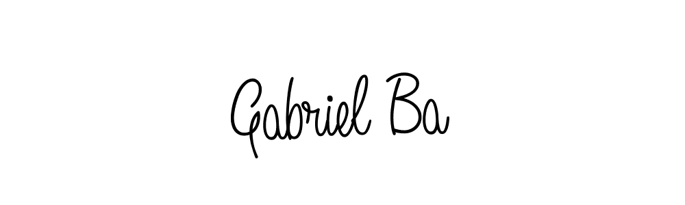 The best way (Angelique-Rose-font-FFP) to make a short signature is to pick only two or three words in your name. The name Gabriel Ba include a total of six letters. For converting this name. Gabriel Ba signature style 5 images and pictures png