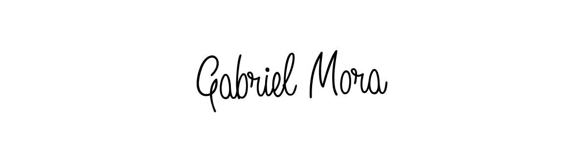 You should practise on your own different ways (Angelique-Rose-font-FFP) to write your name (Gabriel Mora) in signature. don't let someone else do it for you. Gabriel Mora signature style 5 images and pictures png