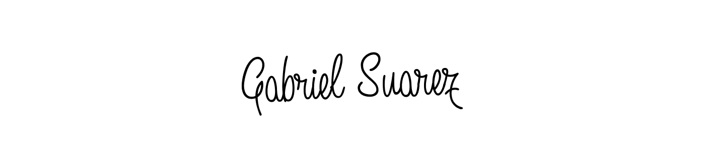 You should practise on your own different ways (Angelique-Rose-font-FFP) to write your name (Gabriel Suarez) in signature. don't let someone else do it for you. Gabriel Suarez signature style 5 images and pictures png