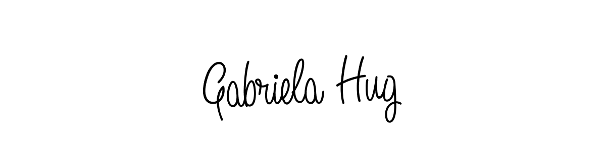 You should practise on your own different ways (Angelique-Rose-font-FFP) to write your name (Gabriela Hug) in signature. don't let someone else do it for you. Gabriela Hug signature style 5 images and pictures png