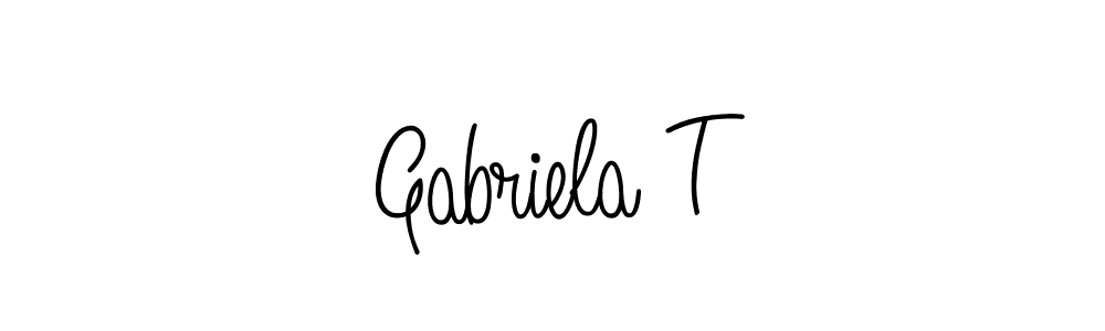 Make a beautiful signature design for name Gabriela T. With this signature (Angelique-Rose-font-FFP) style, you can create a handwritten signature for free. Gabriela T signature style 5 images and pictures png