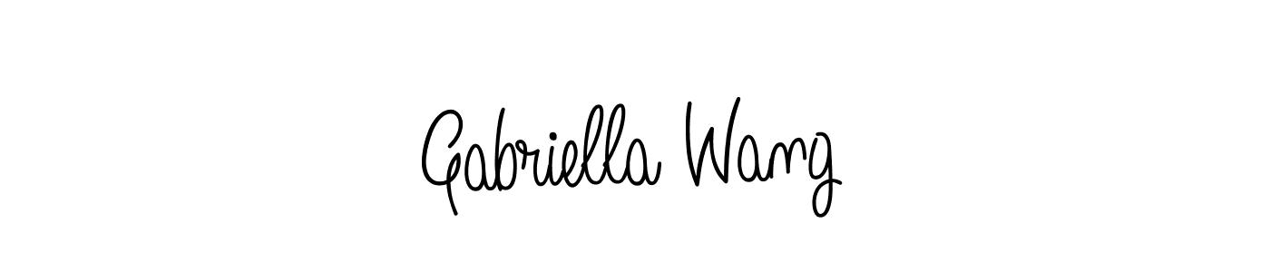 Make a beautiful signature design for name Gabriella Wang. With this signature (Angelique-Rose-font-FFP) style, you can create a handwritten signature for free. Gabriella Wang signature style 5 images and pictures png
