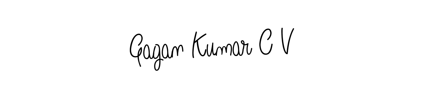 Design your own signature with our free online signature maker. With this signature software, you can create a handwritten (Angelique-Rose-font-FFP) signature for name Gagan Kumar C V. Gagan Kumar C V signature style 5 images and pictures png
