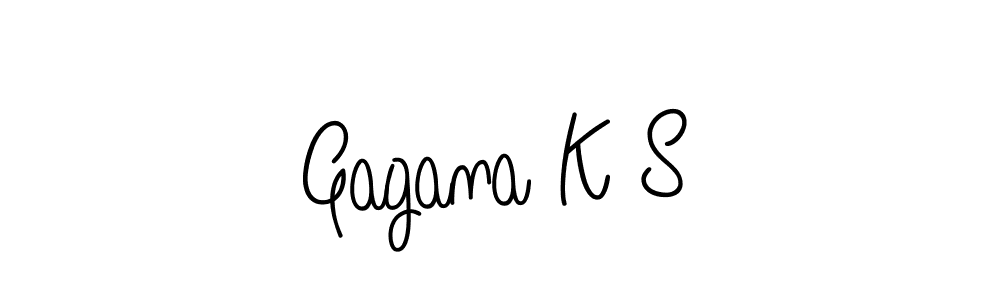 How to make Gagana K S name signature. Use Angelique-Rose-font-FFP style for creating short signs online. This is the latest handwritten sign. Gagana K S signature style 5 images and pictures png