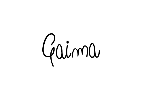 Make a beautiful signature design for name Gaima. With this signature (Angelique-Rose-font-FFP) style, you can create a handwritten signature for free. Gaima signature style 5 images and pictures png
