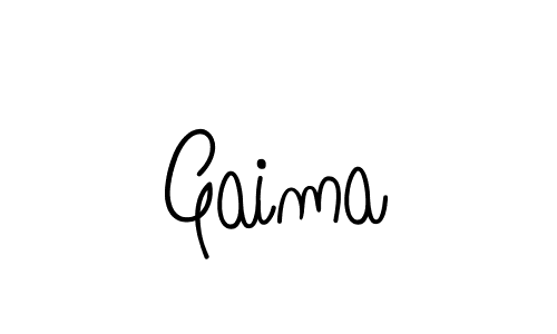 Make a beautiful signature design for name Gaima. With this signature (Angelique-Rose-font-FFP) style, you can create a handwritten signature for free. Gaima signature style 5 images and pictures png