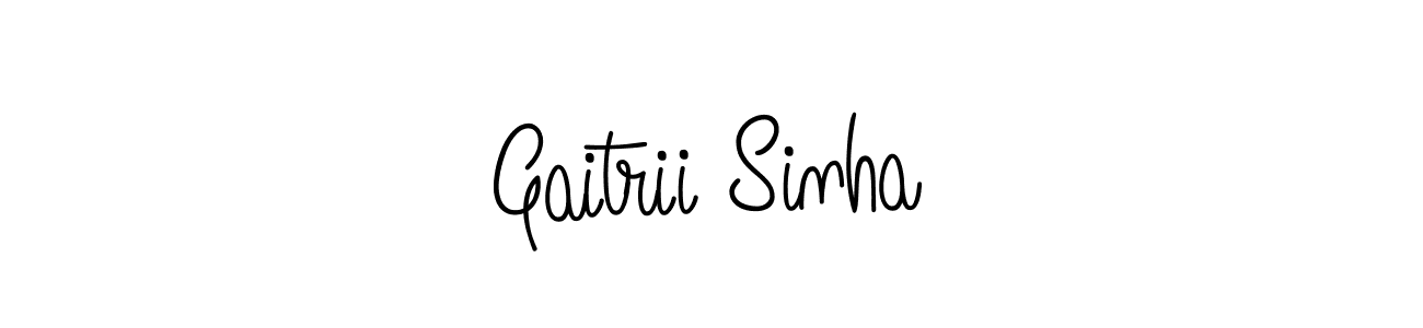 Make a beautiful signature design for name Gaitrii Sinha. With this signature (Angelique-Rose-font-FFP) style, you can create a handwritten signature for free. Gaitrii Sinha signature style 5 images and pictures png