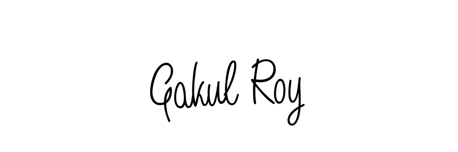 The best way (Angelique-Rose-font-FFP) to make a short signature is to pick only two or three words in your name. The name Gakul Roy include a total of six letters. For converting this name. Gakul Roy signature style 5 images and pictures png