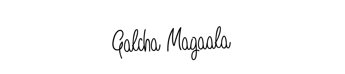 Make a beautiful signature design for name Galcha Magaala. With this signature (Angelique-Rose-font-FFP) style, you can create a handwritten signature for free. Galcha Magaala signature style 5 images and pictures png