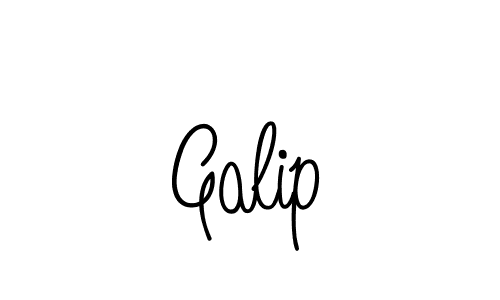 Make a beautiful signature design for name Galip. With this signature (Angelique-Rose-font-FFP) style, you can create a handwritten signature for free. Galip signature style 5 images and pictures png