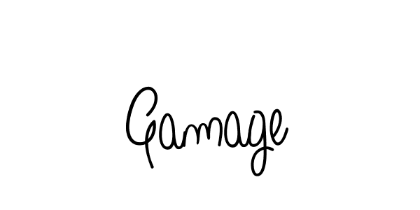 Design your own signature with our free online signature maker. With this signature software, you can create a handwritten (Angelique-Rose-font-FFP) signature for name Gamage. Gamage signature style 5 images and pictures png