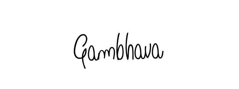 Make a beautiful signature design for name Gambhava. With this signature (Angelique-Rose-font-FFP) style, you can create a handwritten signature for free. Gambhava signature style 5 images and pictures png