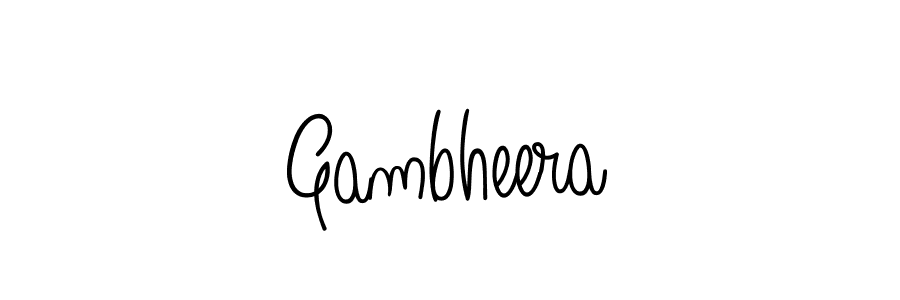 Make a beautiful signature design for name Gambheera. With this signature (Angelique-Rose-font-FFP) style, you can create a handwritten signature for free. Gambheera signature style 5 images and pictures png