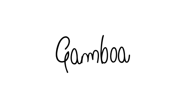 How to make Gamboa name signature. Use Angelique-Rose-font-FFP style for creating short signs online. This is the latest handwritten sign. Gamboa signature style 5 images and pictures png