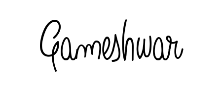 Try this chic Gameshwar handwritten sign style. Using Angelique-Rose-font-FFP font elements, it gives your name a sleek, memorable identity. Gameshwar signature style 5 images and pictures png
