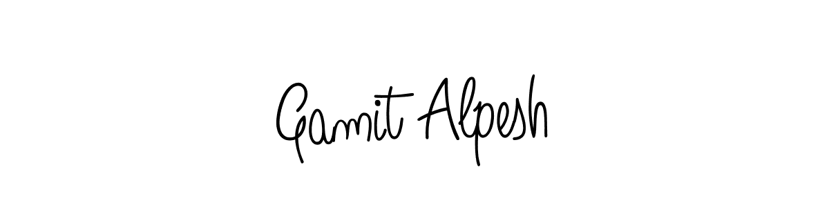 Design your own signature with our free online signature maker. With this signature software, you can create a handwritten (Angelique-Rose-font-FFP) signature for name Gamit Alpesh. Gamit Alpesh signature style 5 images and pictures png