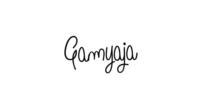Use a signature maker to create a handwritten signature online. With this signature software, you can design (Angelique-Rose-font-FFP) your own signature for name Gamyaja. Gamyaja signature style 5 images and pictures png