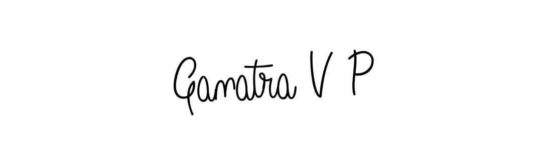 if you are searching for the best signature style for your name Ganatra V P. so please give up your signature search. here we have designed multiple signature styles  using Angelique-Rose-font-FFP. Ganatra V P signature style 5 images and pictures png