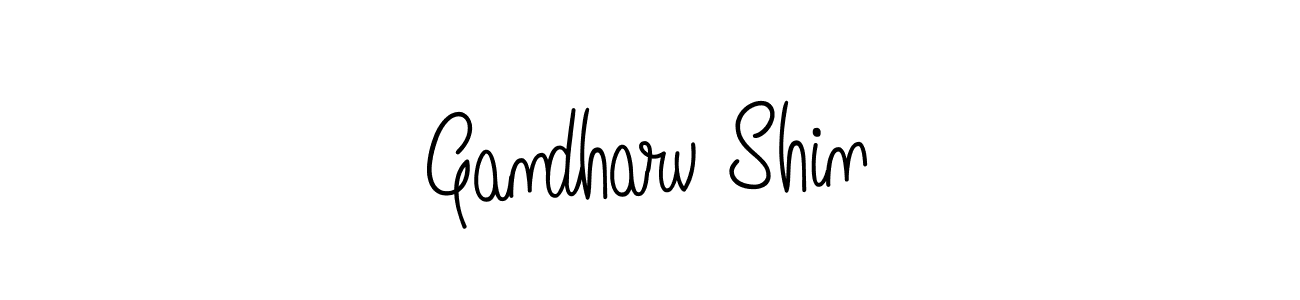 Use a signature maker to create a handwritten signature online. With this signature software, you can design (Angelique-Rose-font-FFP) your own signature for name Gandharv Shin. Gandharv Shin signature style 5 images and pictures png