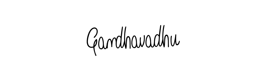 Use a signature maker to create a handwritten signature online. With this signature software, you can design (Angelique-Rose-font-FFP) your own signature for name Gandhavadhu. Gandhavadhu signature style 5 images and pictures png