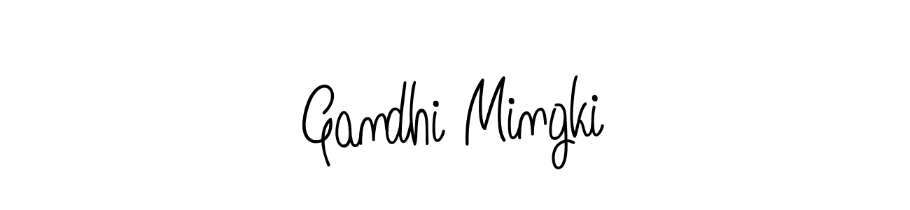 Use a signature maker to create a handwritten signature online. With this signature software, you can design (Angelique-Rose-font-FFP) your own signature for name Gandhi Mingki. Gandhi Mingki signature style 5 images and pictures png