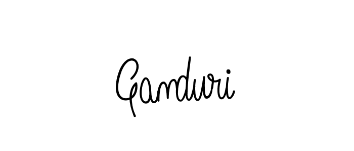 Create a beautiful signature design for name Ganduri. With this signature (Angelique-Rose-font-FFP) fonts, you can make a handwritten signature for free. Ganduri signature style 5 images and pictures png