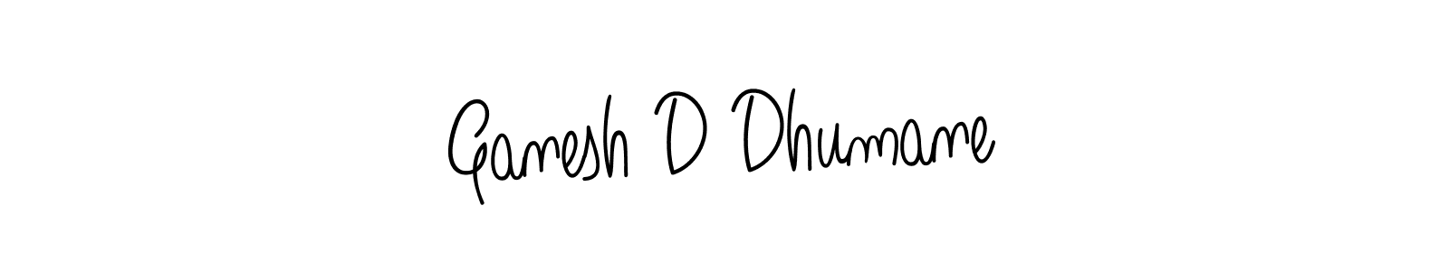 Design your own signature with our free online signature maker. With this signature software, you can create a handwritten (Angelique-Rose-font-FFP) signature for name Ganesh D Dhumane. Ganesh D Dhumane signature style 5 images and pictures png