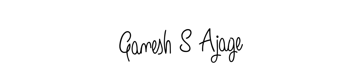 How to make Ganesh S Ajage name signature. Use Angelique-Rose-font-FFP style for creating short signs online. This is the latest handwritten sign. Ganesh S Ajage signature style 5 images and pictures png