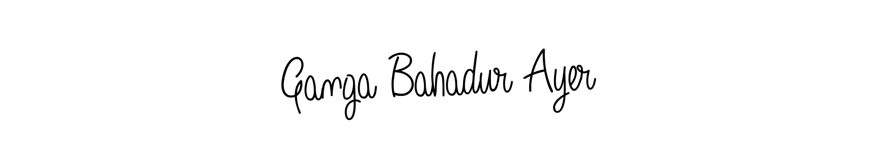 How to make Ganga Bahadur Ayer name signature. Use Angelique-Rose-font-FFP style for creating short signs online. This is the latest handwritten sign. Ganga Bahadur Ayer signature style 5 images and pictures png