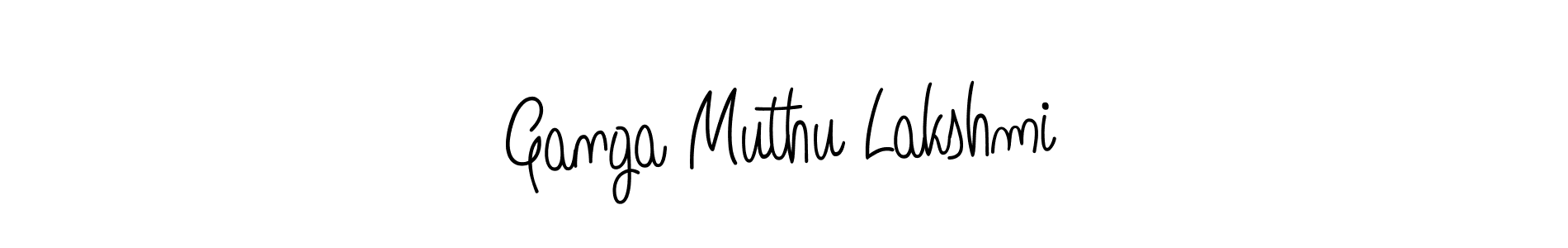 Create a beautiful signature design for name Ganga Muthu Lakshmi. With this signature (Angelique-Rose-font-FFP) fonts, you can make a handwritten signature for free. Ganga Muthu Lakshmi signature style 5 images and pictures png