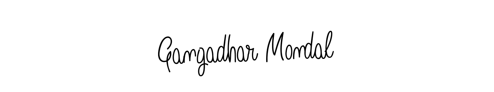 You should practise on your own different ways (Angelique-Rose-font-FFP) to write your name (Gangadhar Mondal) in signature. don't let someone else do it for you. Gangadhar Mondal signature style 5 images and pictures png