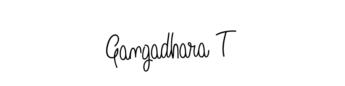 Use a signature maker to create a handwritten signature online. With this signature software, you can design (Angelique-Rose-font-FFP) your own signature for name Gangadhara T. Gangadhara T signature style 5 images and pictures png