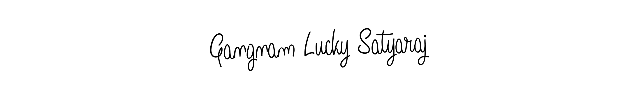 Create a beautiful signature design for name Gangnam Lucky Satyaraj. With this signature (Angelique-Rose-font-FFP) fonts, you can make a handwritten signature for free. Gangnam Lucky Satyaraj signature style 5 images and pictures png
