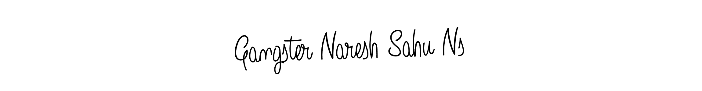 Use a signature maker to create a handwritten signature online. With this signature software, you can design (Angelique-Rose-font-FFP) your own signature for name Gangster Naresh Sahu Ns. Gangster Naresh Sahu Ns signature style 5 images and pictures png