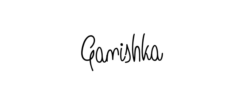 You should practise on your own different ways (Angelique-Rose-font-FFP) to write your name (Ganishka) in signature. don't let someone else do it for you. Ganishka signature style 5 images and pictures png