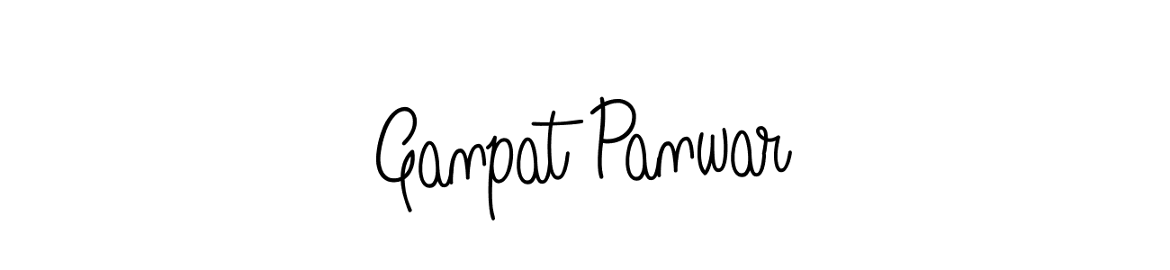 Use a signature maker to create a handwritten signature online. With this signature software, you can design (Angelique-Rose-font-FFP) your own signature for name Ganpat Panwar. Ganpat Panwar signature style 5 images and pictures png